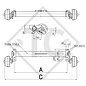 Essieu EURO COMPACT 1300kg freiné type d'essieu B 1200-5, Humbaur