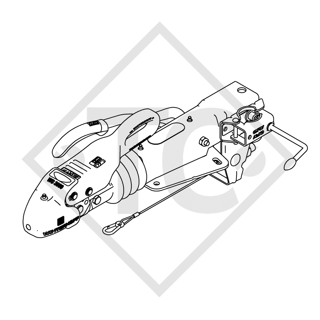 Overrun device V type ZAF 1.6-3, 750 to 1500kg, 48.27.581.025
