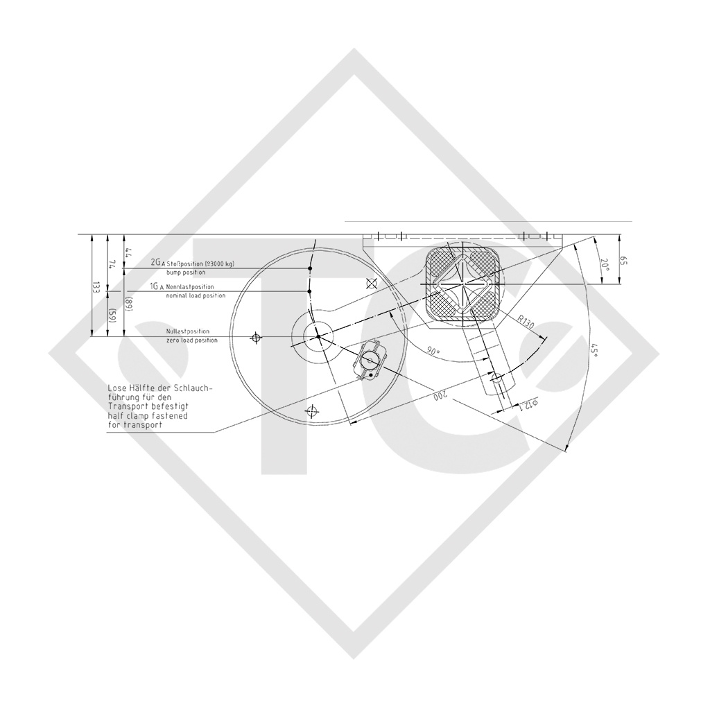 Achse gebremst SWING 1500kg Achstyp CB 1505, 46.27.379.023