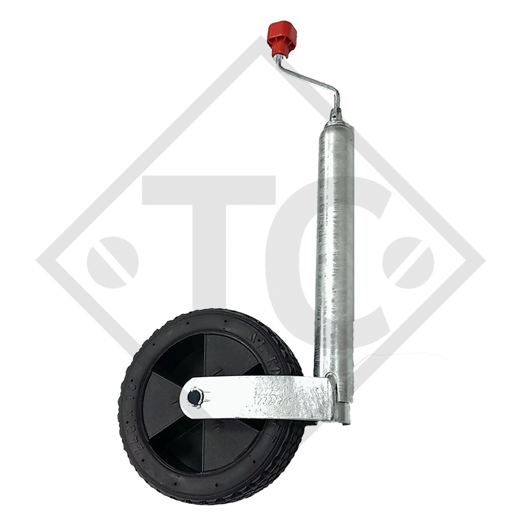 Roue jockey ø48mm rond PLUS, 1222221, pour caravanes, remorques-auto, machines pour l'industrie du bâtiment