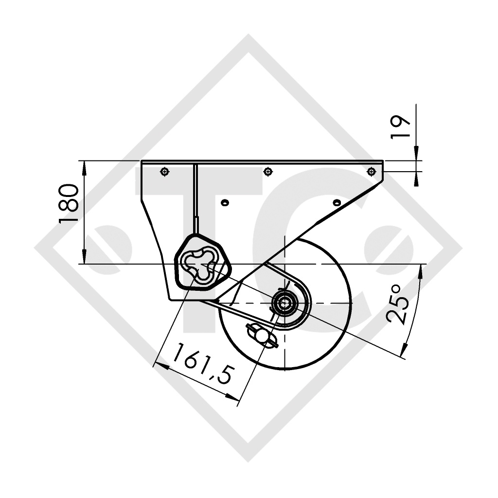 Essieu 1300kg EURO Compact freiné type d'essieu B 1200-5, Sun Roller