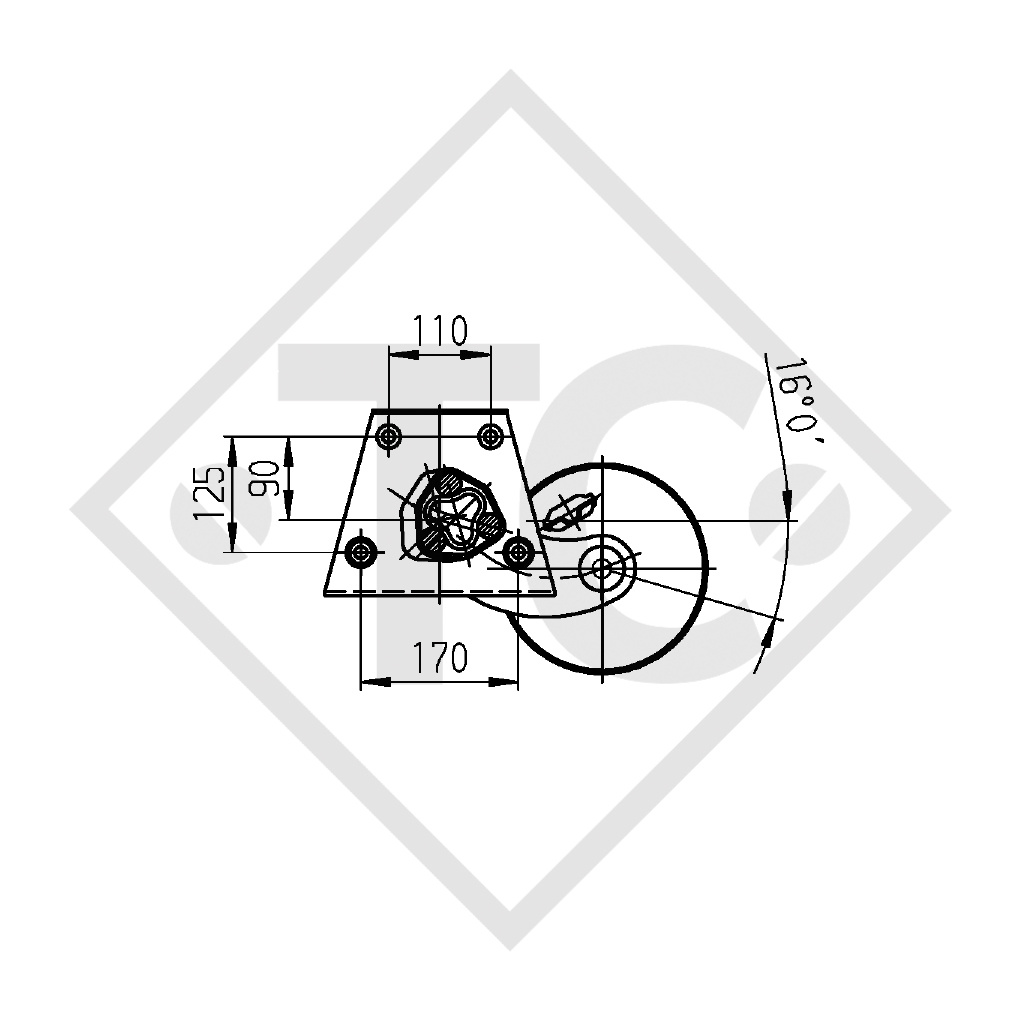 Achse gebremst 1100kg EURO Plus Achstyp DELTA SI-N 10-1, BÜRSTNER Wohnwagen