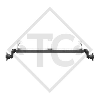 Unbraked axle 750kg axle type 700-5 with shackle and high axle bracket