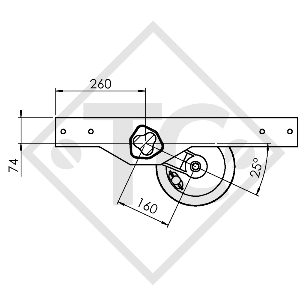 Achse gebremst 1350kg EURO COMPACT Achstyp B 1200-6 - SIGG