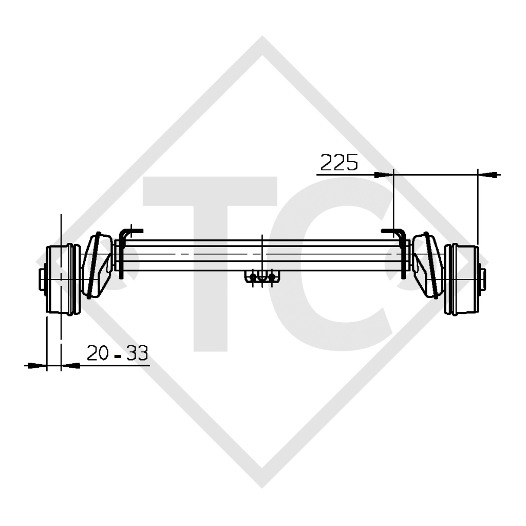 Essieu COMPACT 900kg freiné type d'essieu B 850-5 - CBS