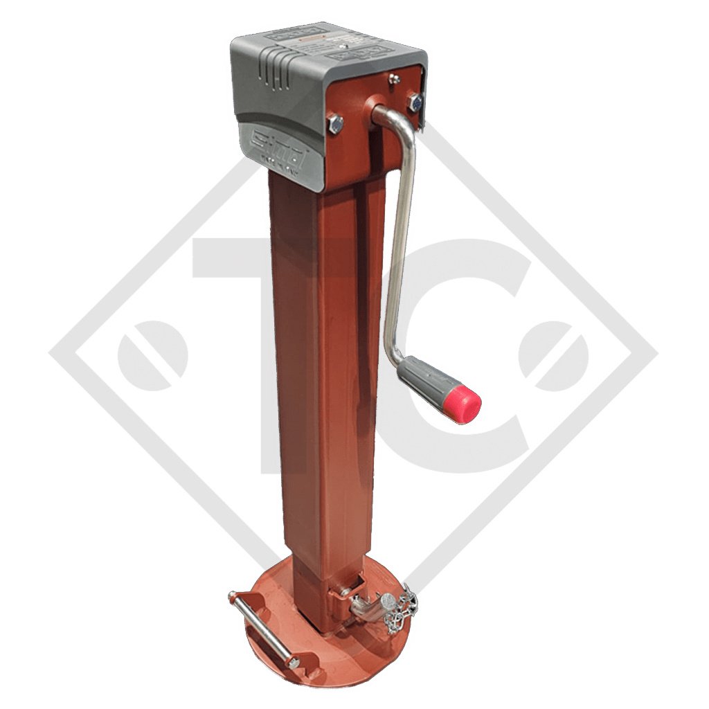 Steday leg certified □80mm square, double speed, integrated drop leg safety system, type QDG 706/3SFW (QDG706XW), for agricultural machines and trailers, machines for building industry, implements for road maintenance and snow