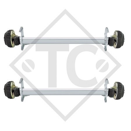Conjuntos ejes tándem con freno 2500kg EURO PLUS tipo de eje 2xB 1200-5, HUMBAUR