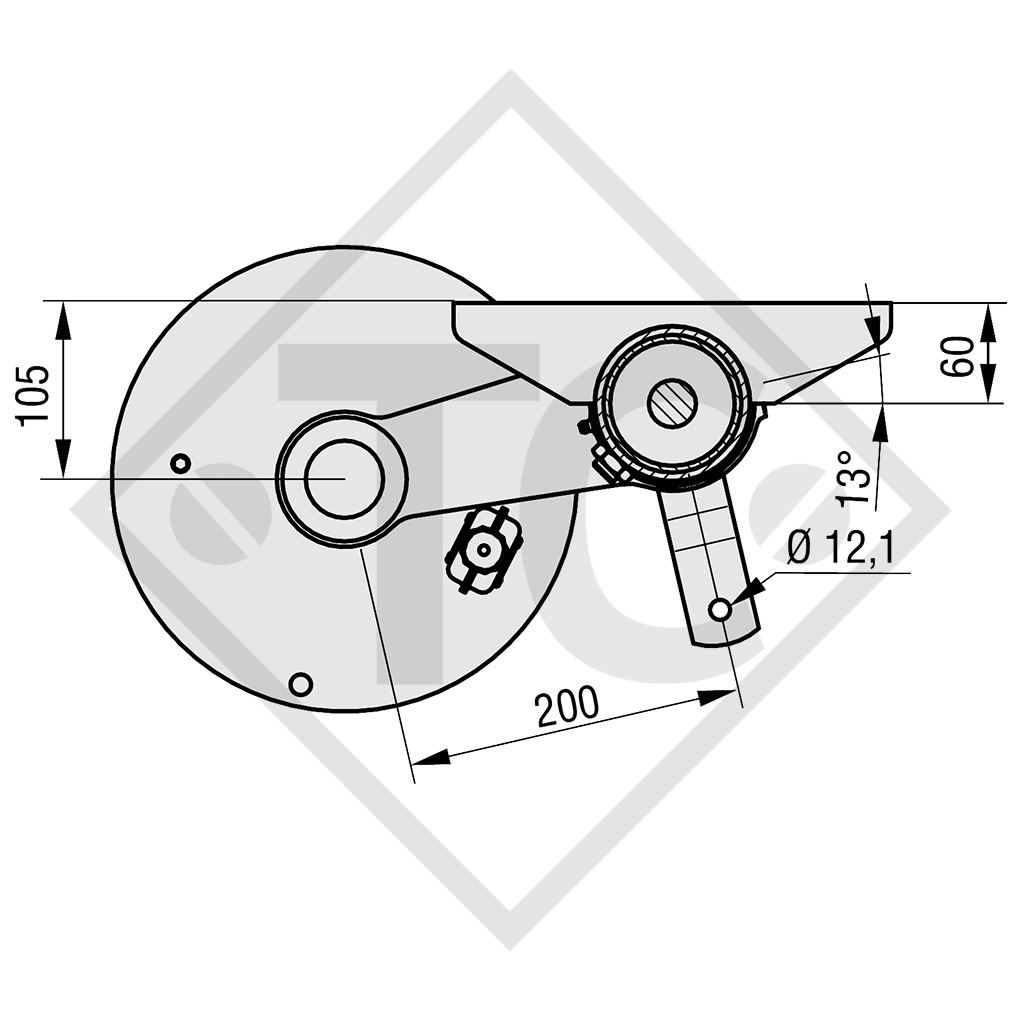 Essieu RONDO 1800kg freiné type d'essieu DB 1805, 45.32.368.492