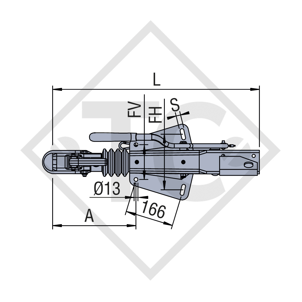 Freno a repulsione V tipo  ZAF 2,0-3, 1250 - 2000kg
