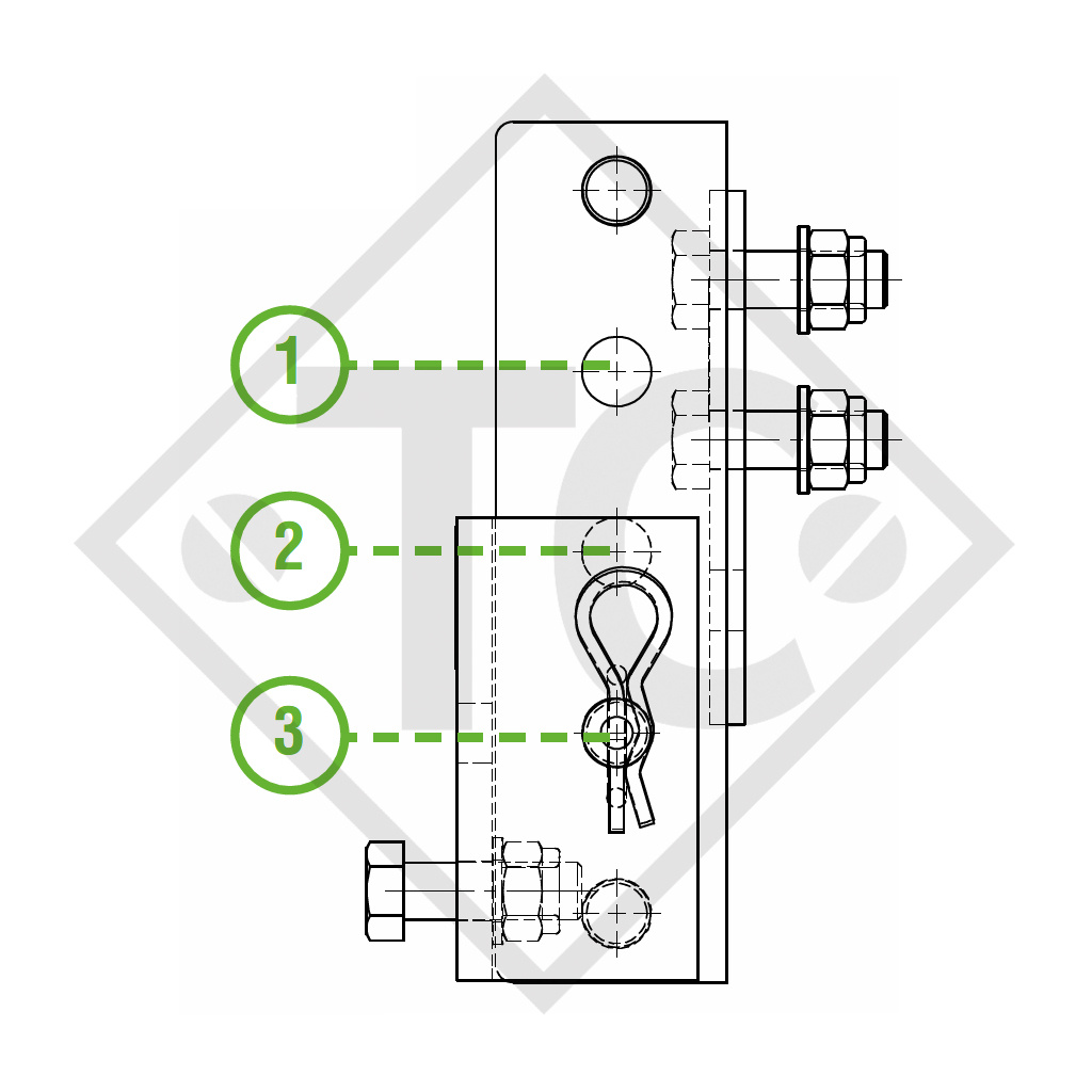 Height-adjustable holder 100mm