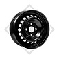 Trailer rim 5.50Jx14, 4/58.6/98, ET +35, 6315, black, suitable for all common trailer types