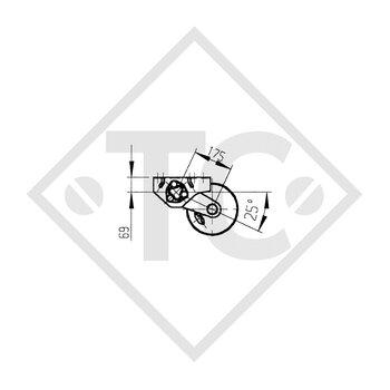 Achse gebremst 1300kg EURO1 Achstyp B 1200-5 mit Hutprofil 90mm