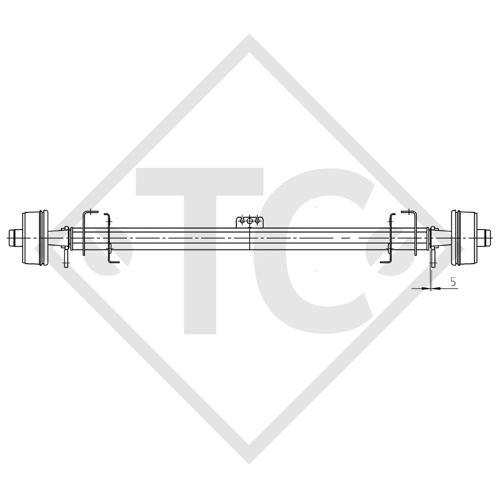 Assale frenato 650kg tipo di assale B 700-3 - ERIBA ERIBELLE