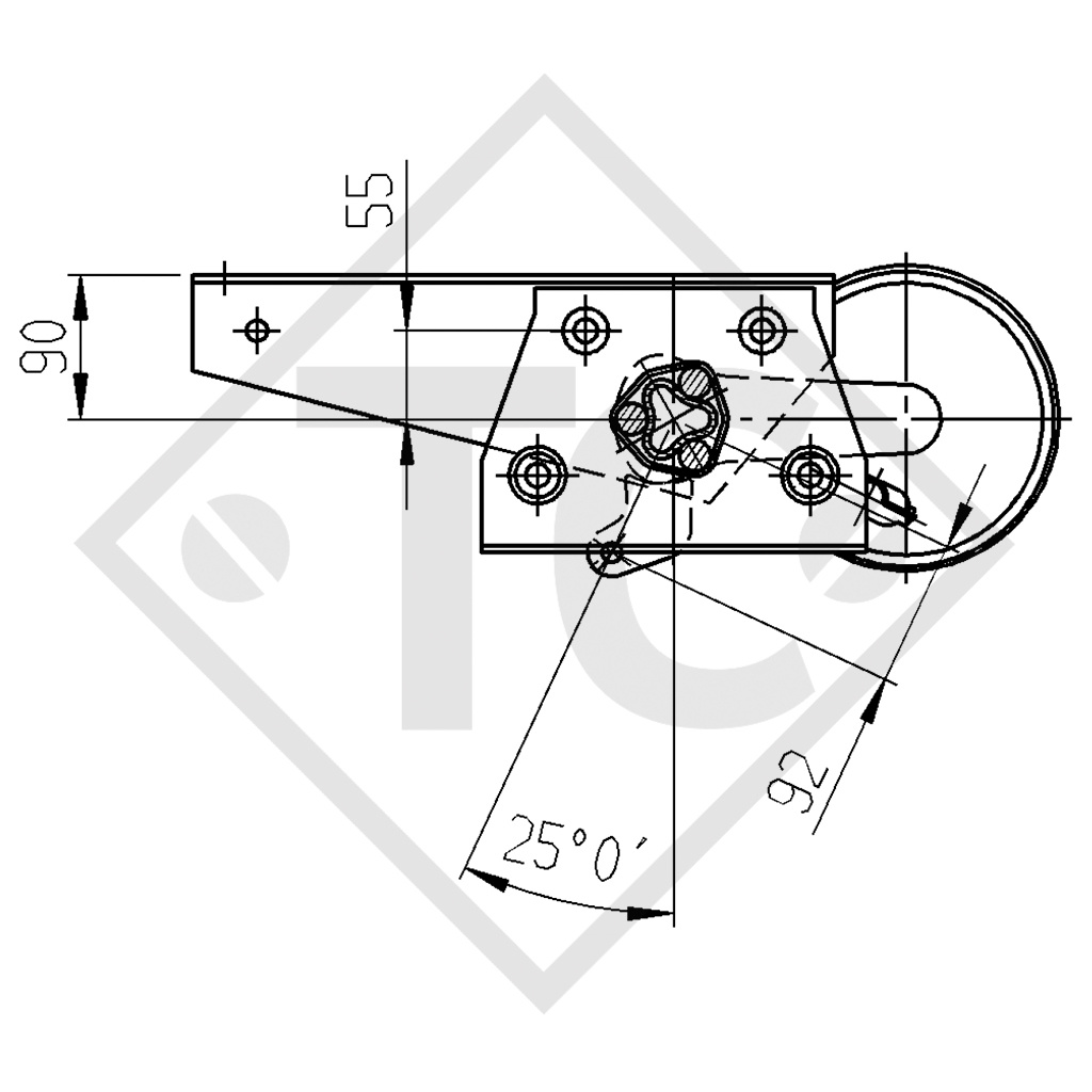 Assale frenato 650kg tipo di assale B 700-3 - ERIBA ERIBELLE