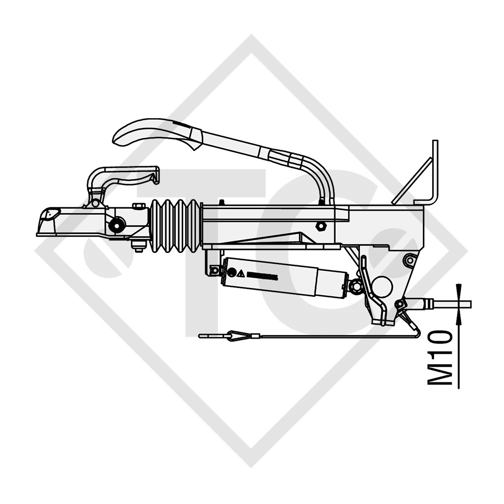 Overrun device V type ZAF 3.0-3, 1800 to 2800kg, 48.44.581.057