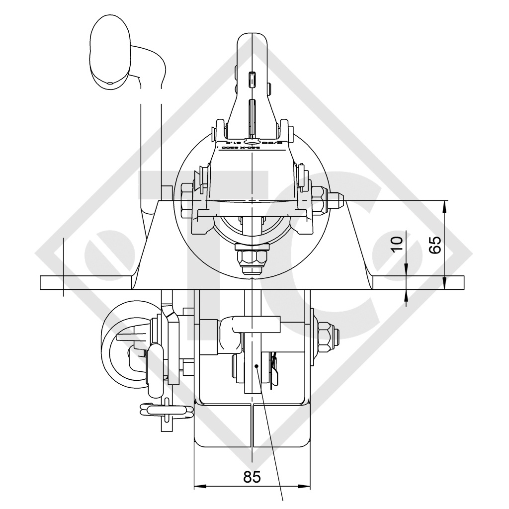 Enganche de inercia en V tipo ZAF 3.5-3, 2500 a 3500kg, 48.51.581.005