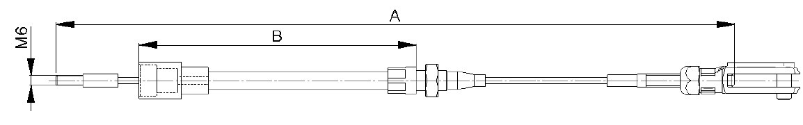 Bowden cable 8601547 attachable, thread M6 and yoke, with cable pull connecting piece
