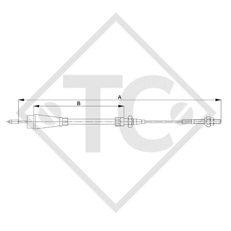 Cable bowden 8601985 acoplable, rosca M6 y tuerca de bolas, sin conector del cable