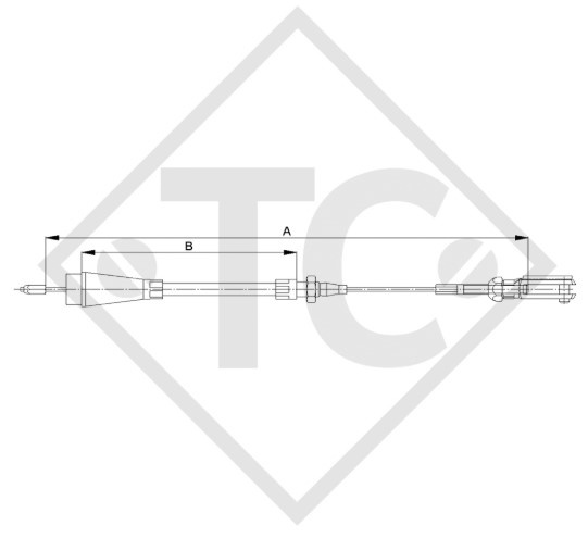 Bowden cable 8601798 attachable, thread M6 and yoke, without cable pull connecting piece