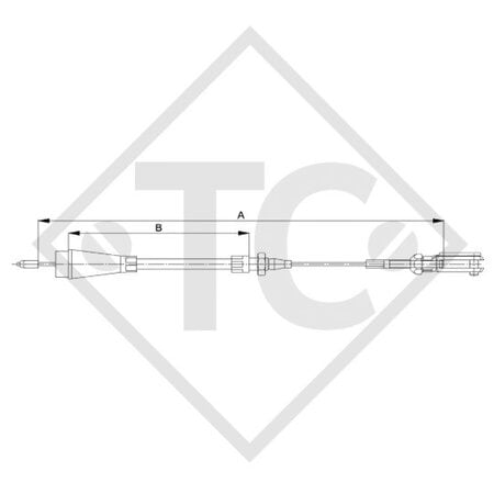 Bowden cable 8601793 attachable, thread M6 and yoke, without cable pull connecting piece