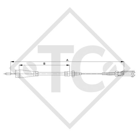 Câble de frein 8601793 attachable, fil M6 et chape, sans connecteur de câble