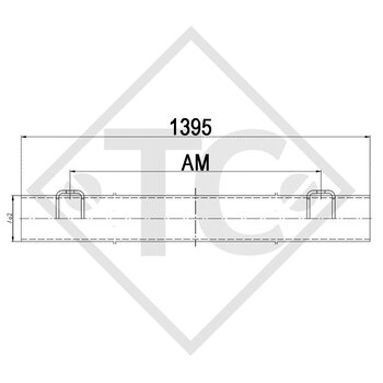 Eje sin frenos 1500kg tipo de eje DB 1500, 45.27.000.402