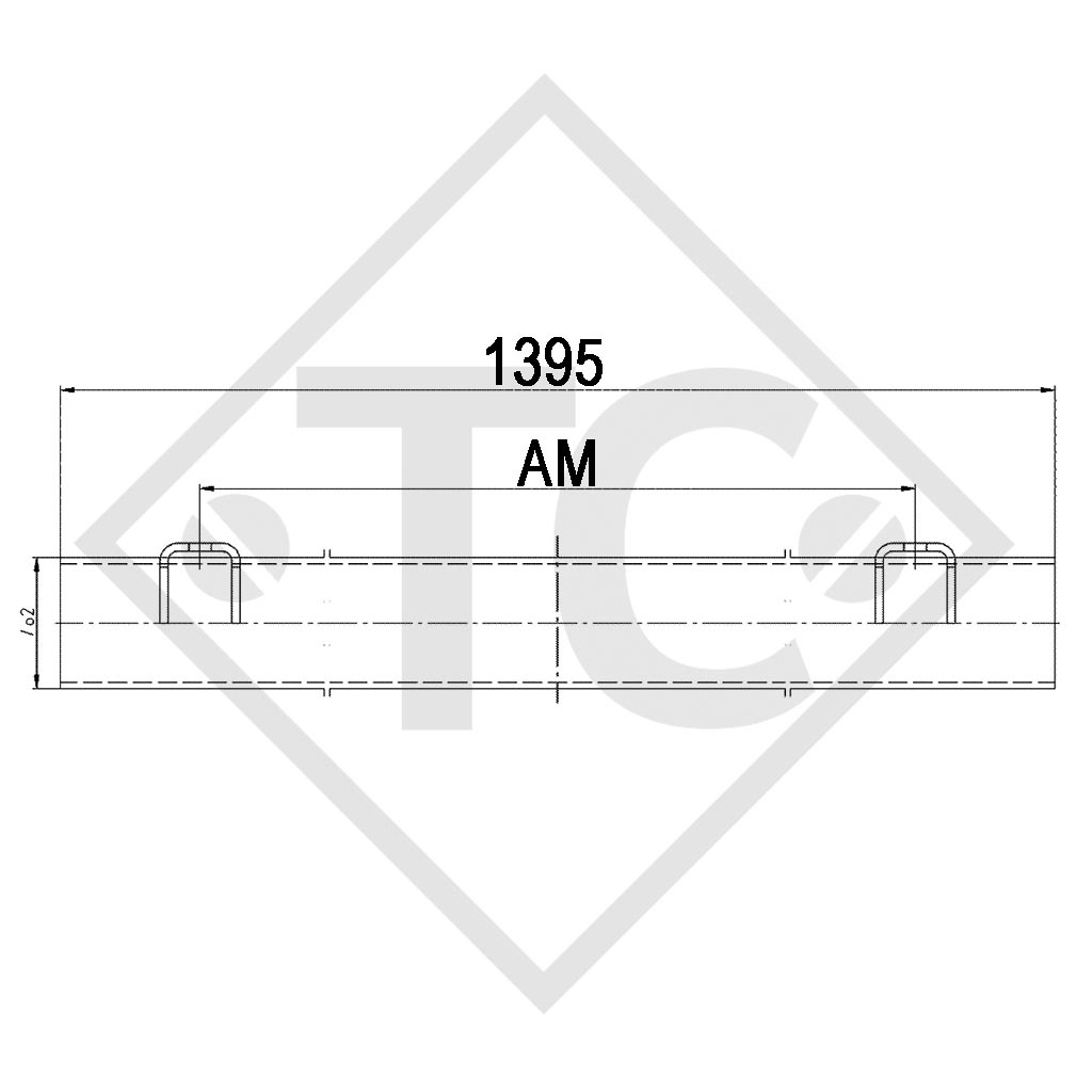 Eje sin frenos 1500kg tipo de eje DB 1500, 45.27.000.402