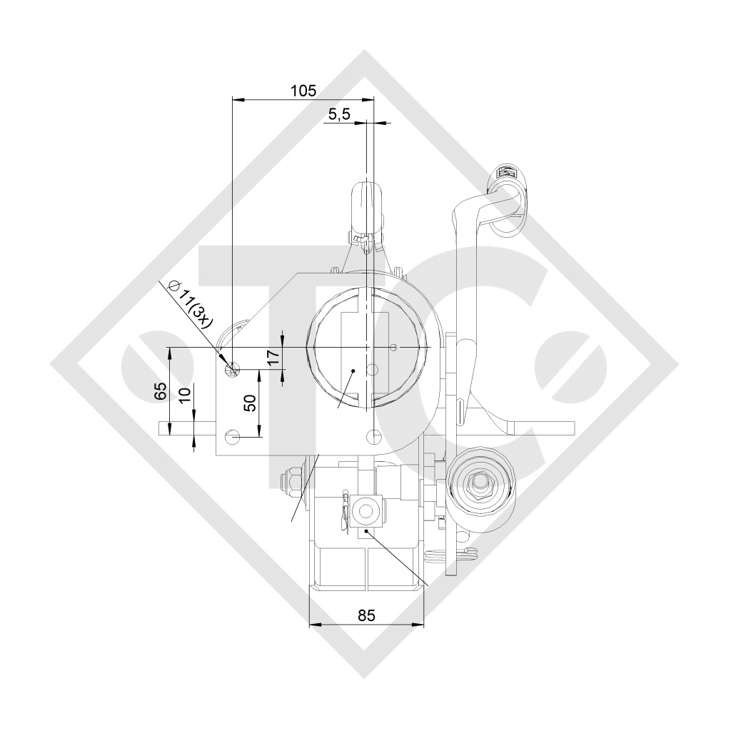 Freno a repulsione V tipo ZAF 3.5-3, 2500 - 3500kg, Humbaur 150.00039