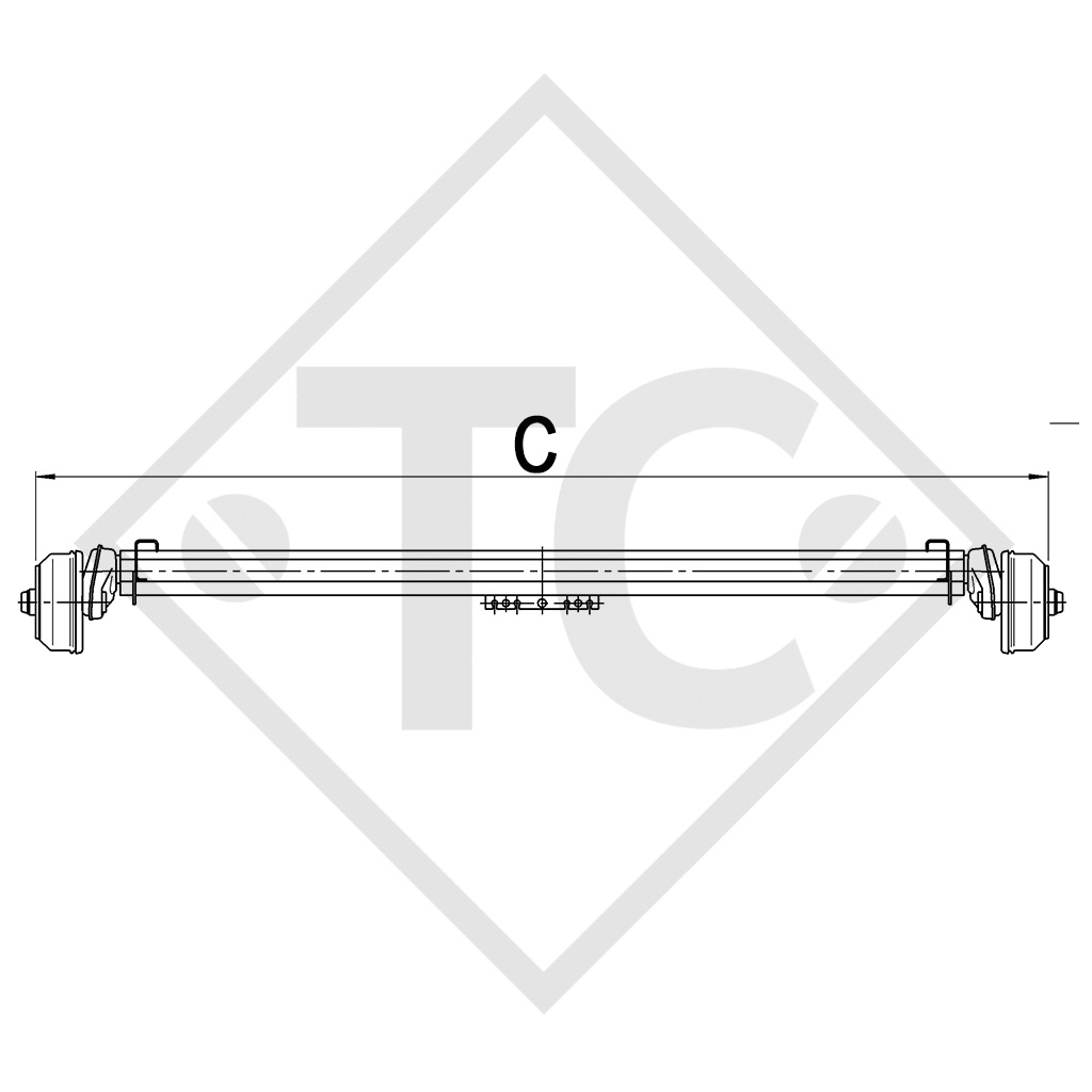 Essieu tandem freiné 1800kg EURO Compact type d'essieu 2x B 850-5, Mécanorem