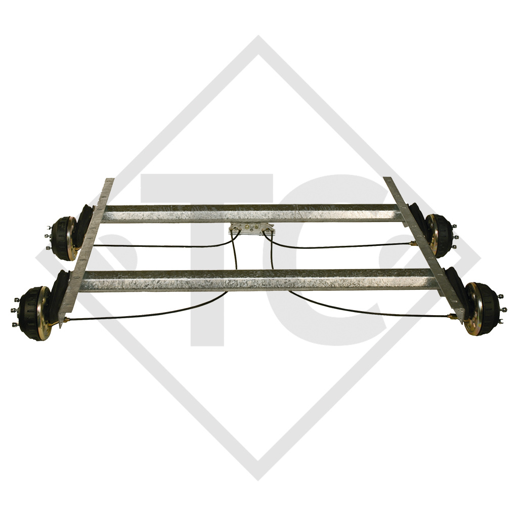 Essieu tandem freiné 2000kg EURO COMPACT type d'essieu 2xB 850-10, FITZEL