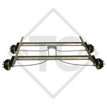 Achse Tandemaggregat gebremst 1300kg EURO Compact Achstyp 2xB 850-2 - WT-Metall