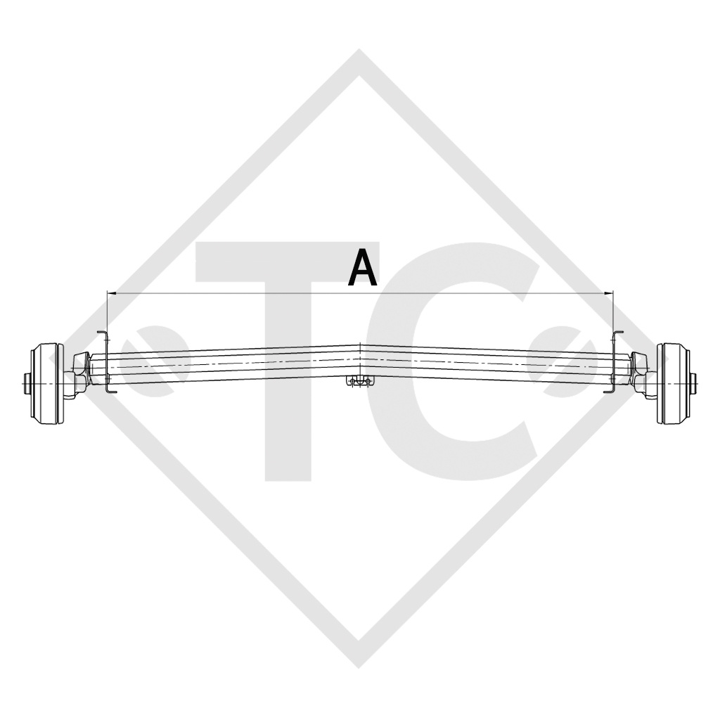 Braked axle 1600kg EURO axle type DELTA SI-N 14-2 - HYMER Eriba Nova 540