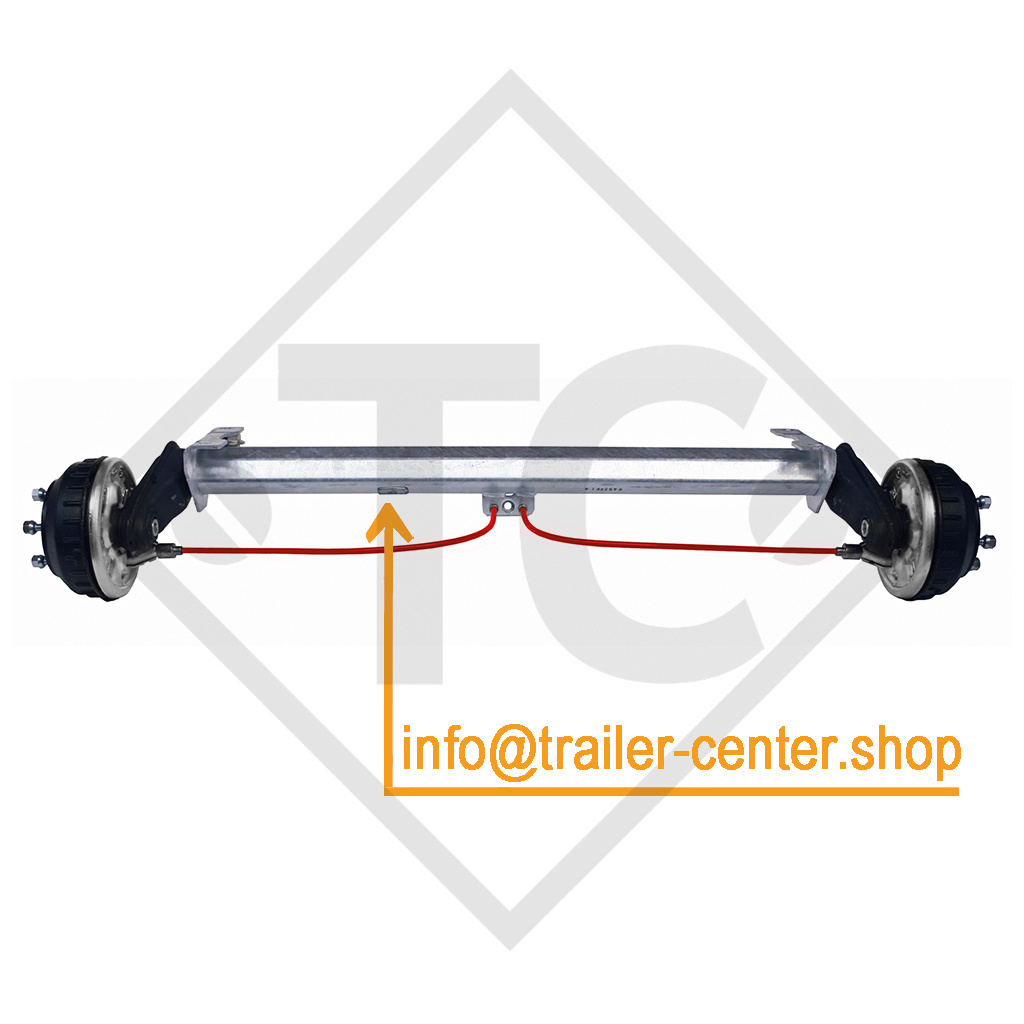 Achse gebremst 1000kg EURO COMPACT Achstyp B 1000-3  - Humbaur