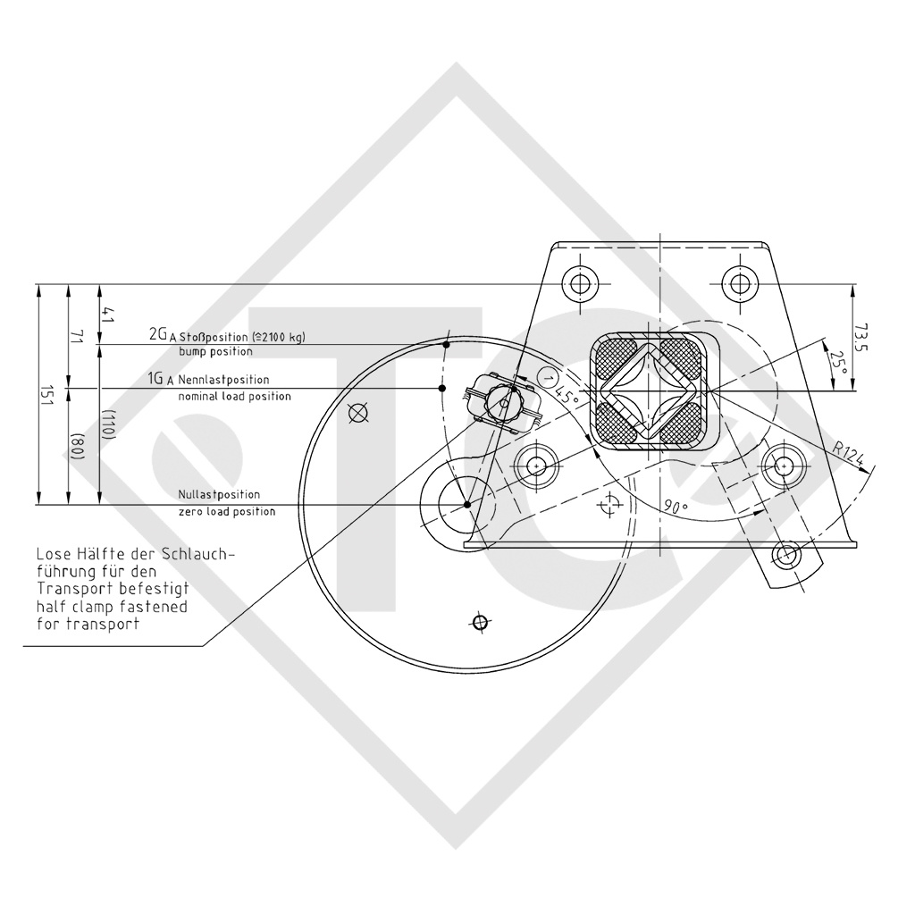 Assale frenato 1050kg / 1400kg tipo di assale SCB 1054, 46.21.379.924 - RIPRODUZIONE, NON PIÙ DISPONIBILE COME ORIGINALE!