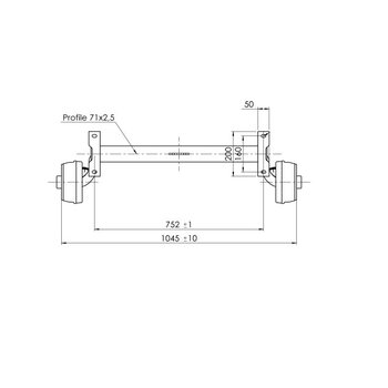 Assale frenato 750kg tipo di assale B 700-5