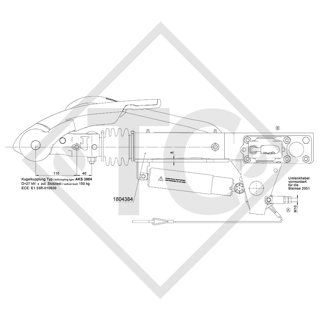 Auflaufeinrichtung V Typ ZAF 3.0-3, 1800 bis 3000kg, 1804384, 1731585