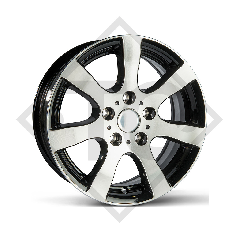 trailer aluminium rim 5.00Jx13, 5/67/112, ET +30, suitable for all common trailer types