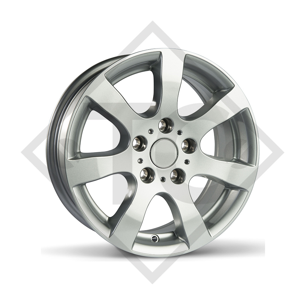 trailer aluminium rim 6.00Jx15, 5/67/112, ET +30, suitable for all common trailer types