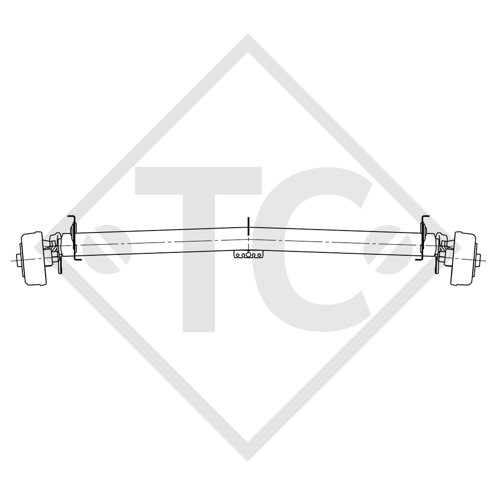 Essieu 1800kg EURO1 freiné type d'essieu DELTA SI 18-1 avec AAA (réglage automatique des garnitures de frein)
