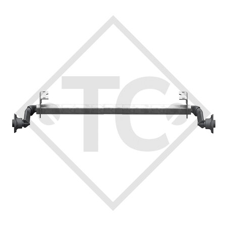 Unbraked axle 750kg PLUS OPTIMA axle type 700-5 with high axle bracket