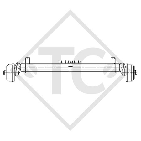 Essieu EURO COMPACT 1500kg freiné type d'essieu B 1600-3