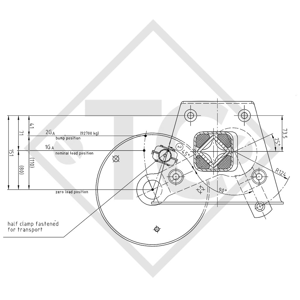 Braked axle 1350kg / 1400kg axle type SCB 1355, 46.25.379.922 - REPRODUCTION, NO LONGER AVAILABLE AS ORIGINAL! - Copy