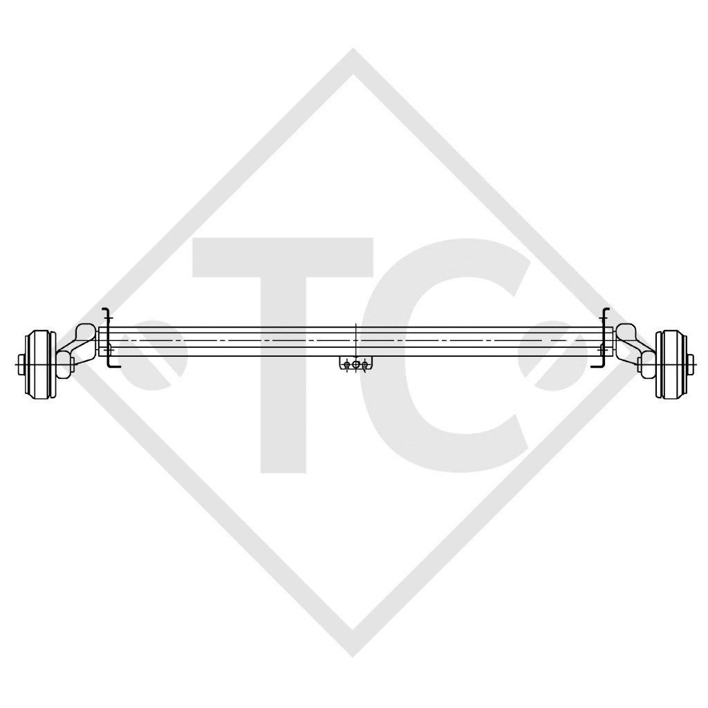 Braked axle 900kg EURO COMPACT axle type DELTA SI 850-5 Mammut