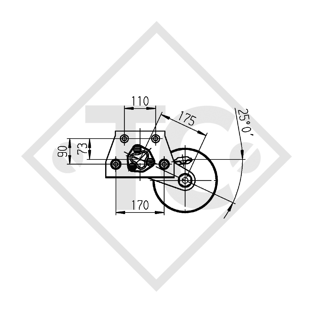 Essieu EURO Plus 1000kg freiné type d'essieu B 1000-3 - Adria 440