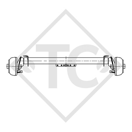 Assale frenato 1000kg EURO COMPACT tipo di assale B 1000-3 - Brenderup
