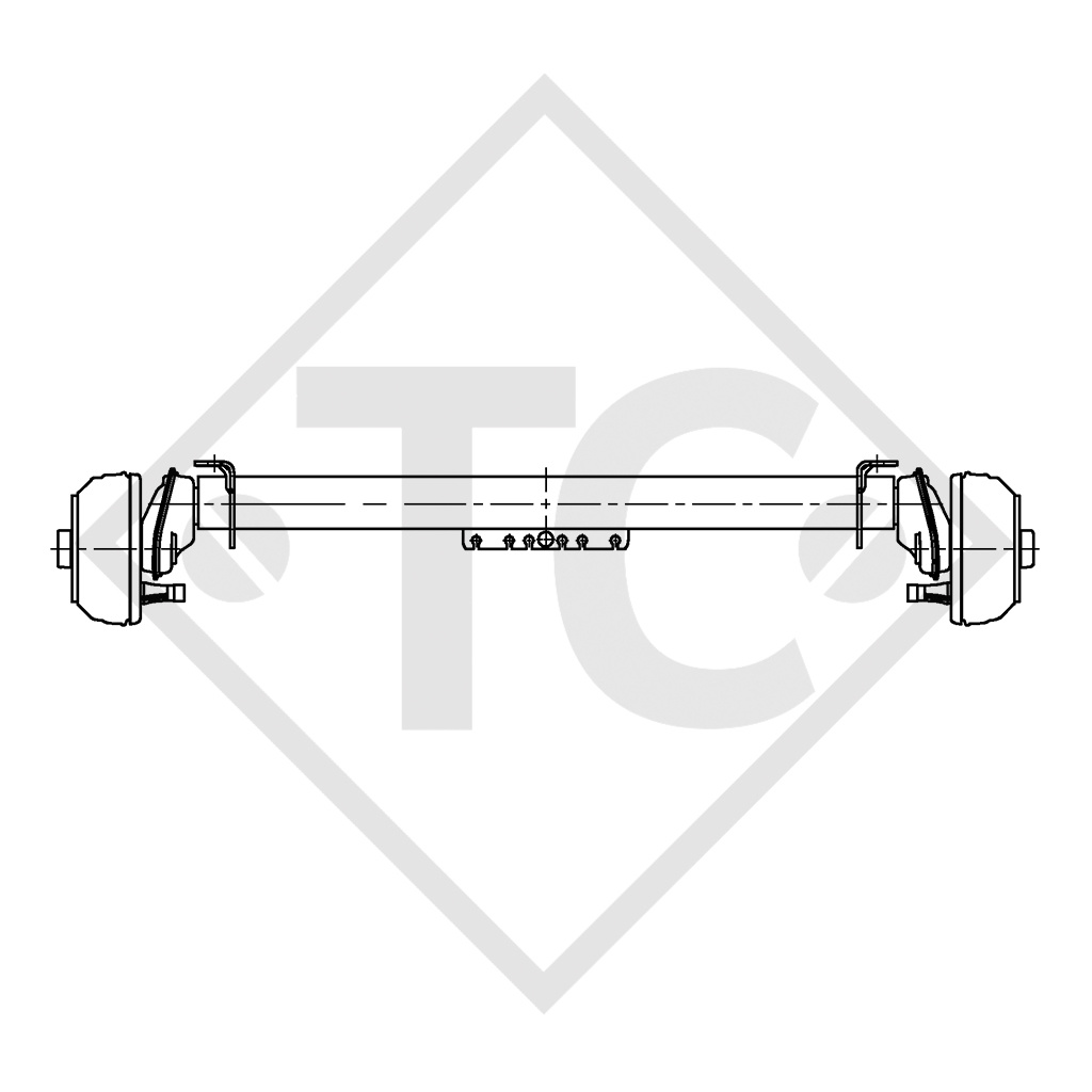 Achse gebremst 1000kg EURO COMPACT Achstyp B 1000-3 - Brenderup