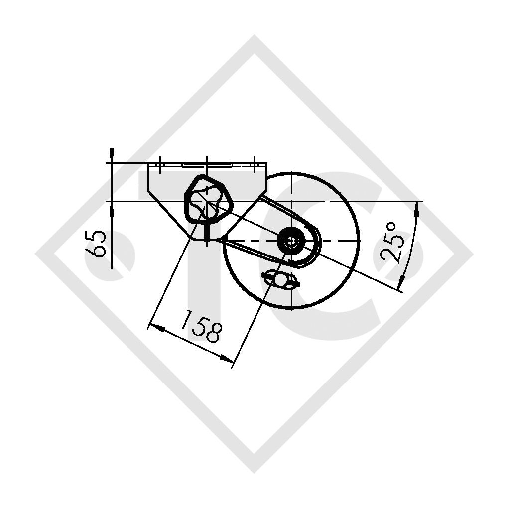 Achse gebremst 1000kg EURO COMPACT Achstyp B 1000-3 - Brenderup