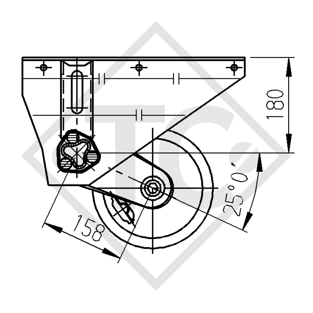 Achse gebremst 1000kg EURO Compact Achstyp B 850-10