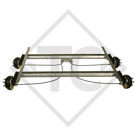 Braked tandem axle unit 3000kg EURO COMPACT axle type 2xB 1600-3