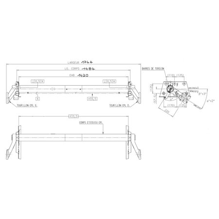 Eje BTR 1800 bis 2120kg  EAB 1420mm - FIAT Hobby 650